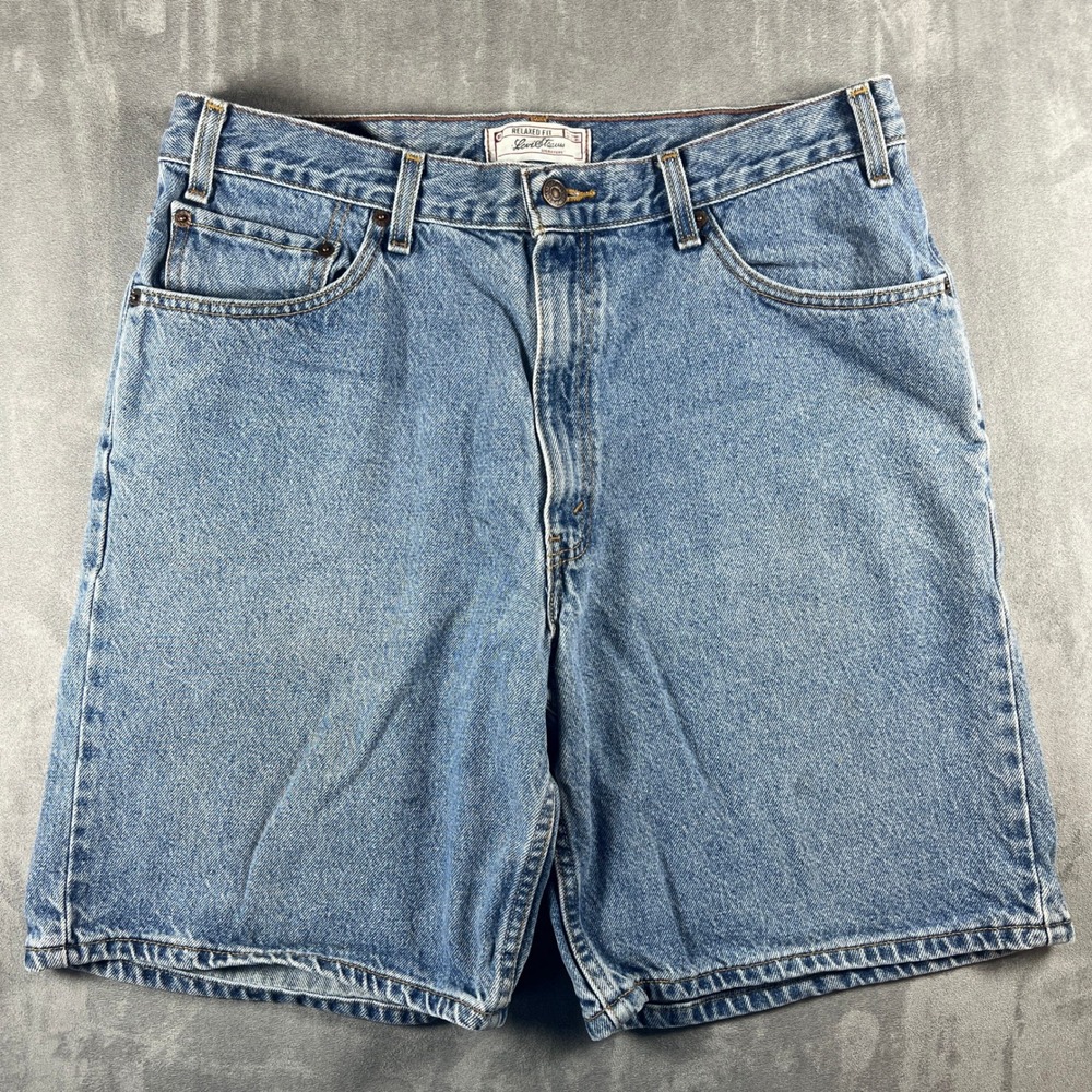 Levi Strauss Signature Mens Relaxed Fit Denim Shorts Blue Size 36 Cotton‎